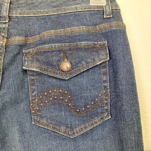 LEE Women's Boot Cut Jeans Size 10 S Slender Secret Lower Waist Button Flap PKTS - Picture 8 of 15